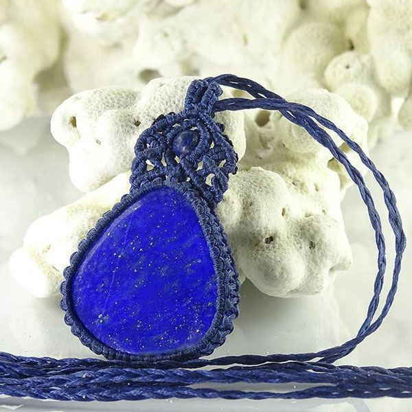 All-textured Stone ( Lapis ) Necklace With Pendant
