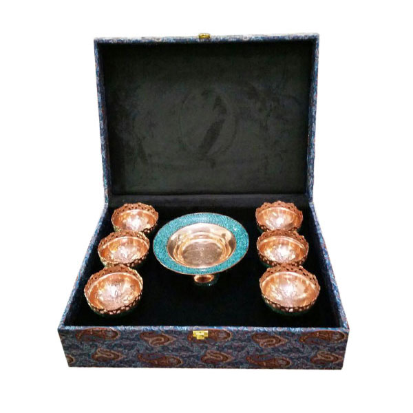 Gift Box-Turquoise Nuts Curd With Termeh boxes