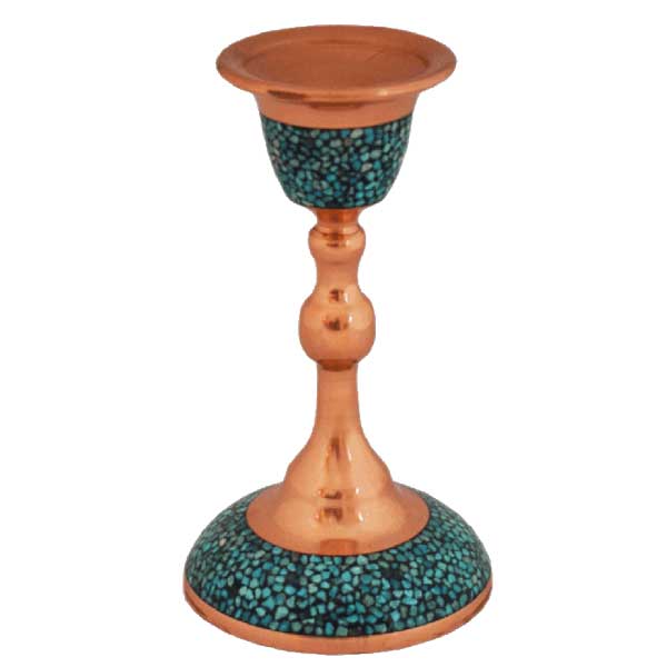 Candlestick by Turquoise Stone On Copper