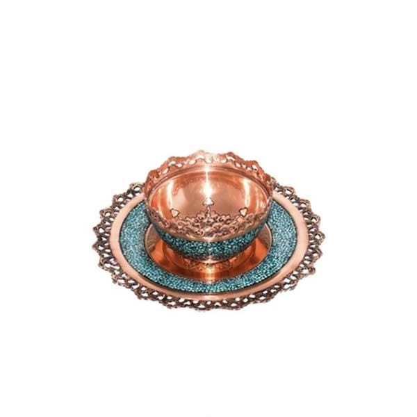 Grid Bowl by Turquoise Stone On Copper