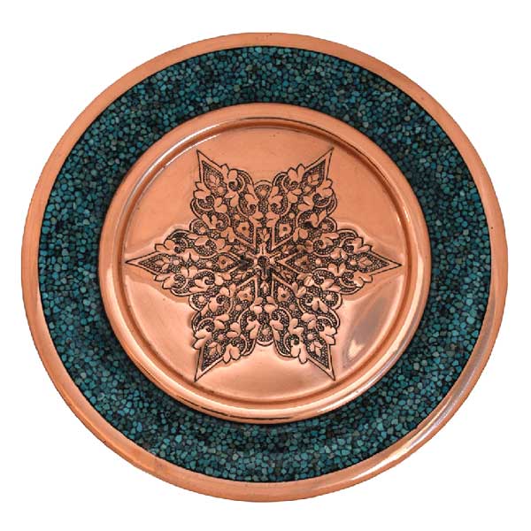 Plate by Turquoise Stone On Copper