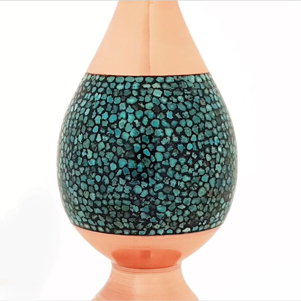 Vase by Turquoise Stone On Copper