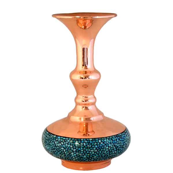 Turnpike Vase von Türkisstein auf Kupfer