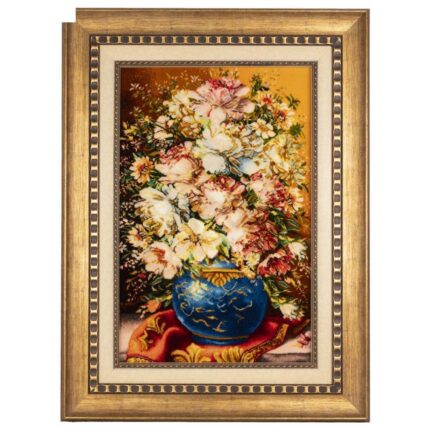 Handmade Pictorial Carpet, flower model in vase, code 902044