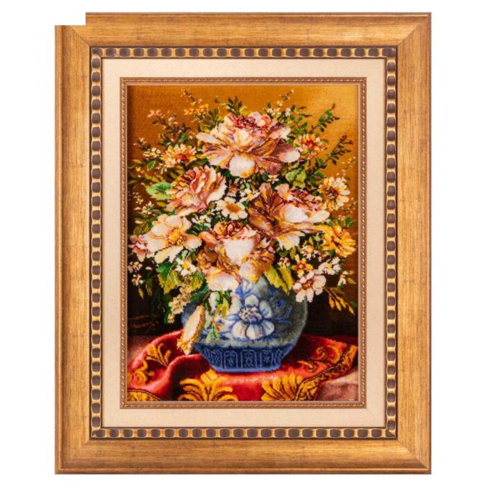 Handmade Pictorial Carpet, flower model in vase, code 902249
