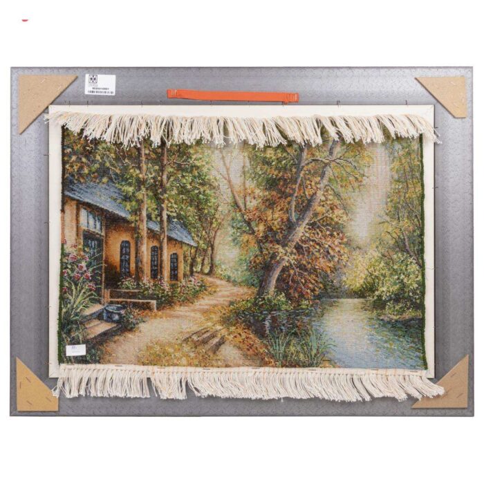 Handmade Pictorial Carpet, model of forest cottage, code 902001