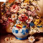 C Persia handmade carpet in flower design in ceramic vase code 901882