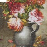 Handmade Pictorial Carpet, rose flower design in pitcher, code 901813