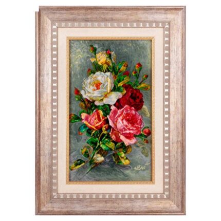 Handmade Pictorial Carpet, rose bouquet design, code 901927
