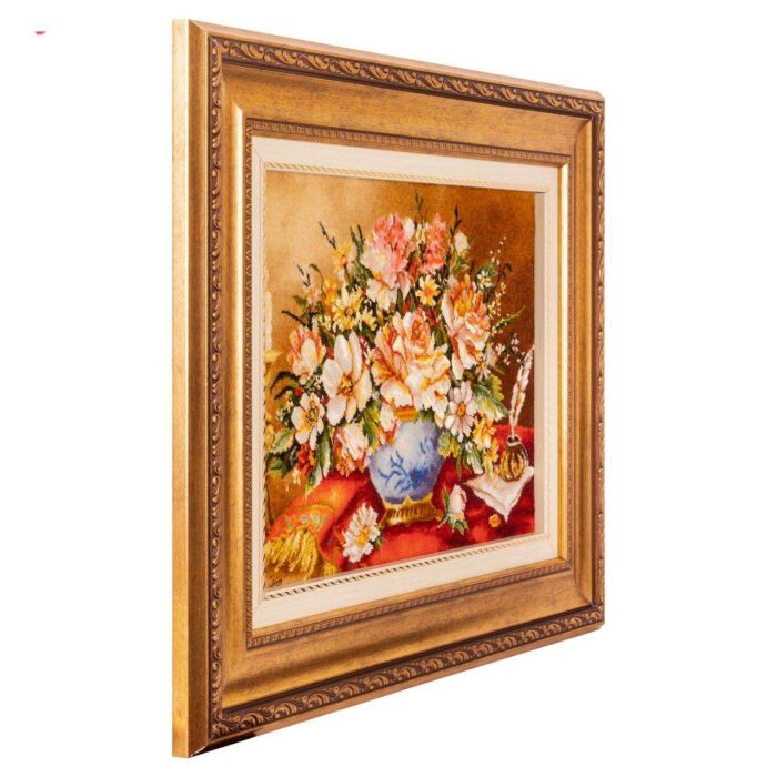 Handmade Pictorial Carpet, flower model in vase, code 902256
