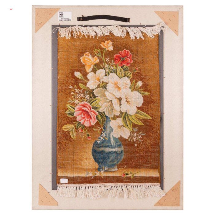 Handmade Pictorial Carpet, flower model in vase, code 902273