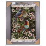 Handmade Pictorial Carpet, model of two birds and spring flowers, code 902198