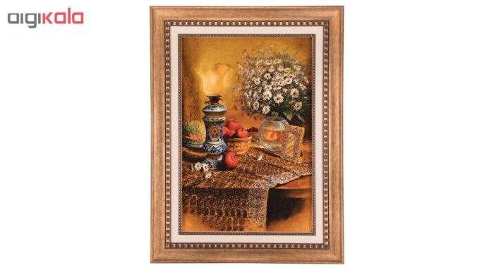 Handmade Pictorial Carpet, Iranian Haftsin tablecloth design, code 901465