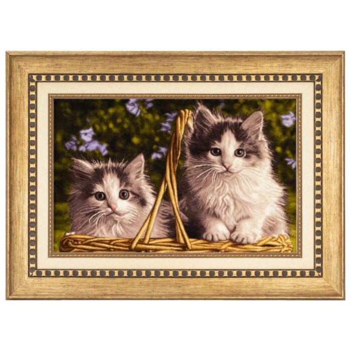 C Persia handmade carpet design for two cats in basket code 901854