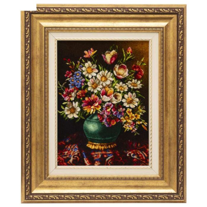 Handmade Pictorial Carpet, flower model with vase code 902352