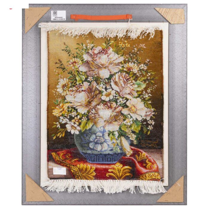 Handmade Pictorial Carpet, flower model in vase, code 902006