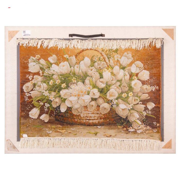 Handmade Pictorial Carpet, tulip flowers model in basket code 902287
