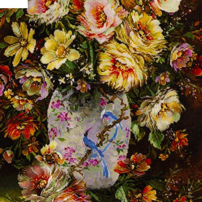 Handmade Pictorial Carpet, flower model in vase, code 793045