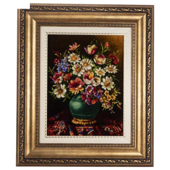 Handmade Pictorial Carpet, flower model in vase, code 902246