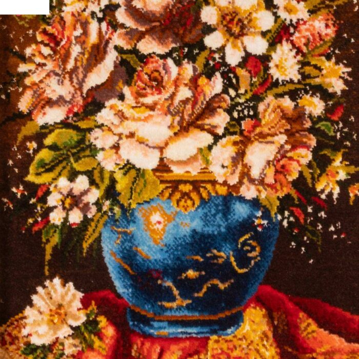 Handmade Pictorial Carpet, flower model with vase code 902300