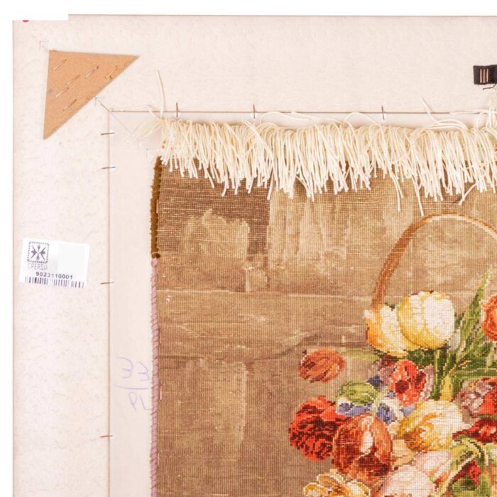 Handmade Pictorial Carpet, flower and grape basket model, code 902311