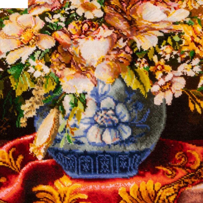 Handmade Pictorial Carpet, flower model in vase, code 902249