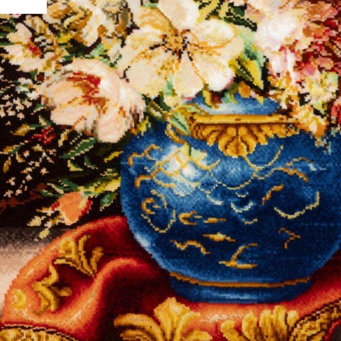 Handmade Pictorial Carpet, flower model in vase, code 902063