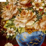 Handmade Pictorial Carpet, flower model in vase, code 902338