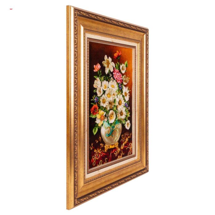 Handmade Pictorial Carpet, flower model in vase, code 902135