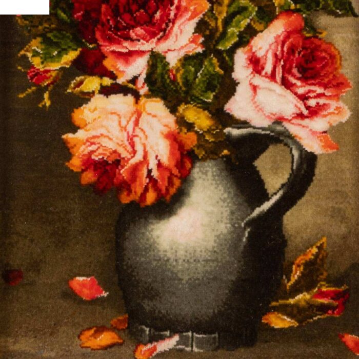 Handmade Pictorial Carpet, flower model in pitcher, code 902307
