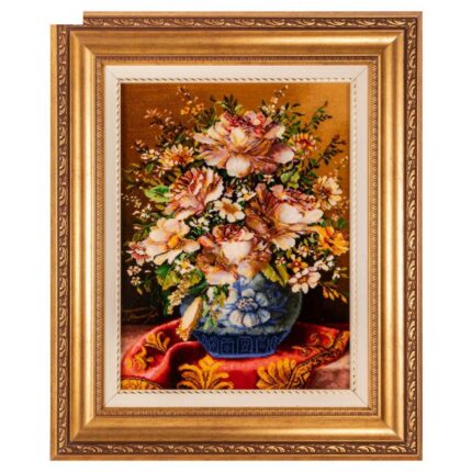Handmade Pictorial Carpet, flower model in vase, code 902253
