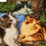 Handmade Pictorial Carpet, cats design, code 912026