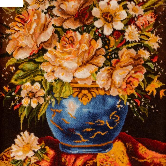 Handmade Pictorial Carpet, flower model in vase, code 902308