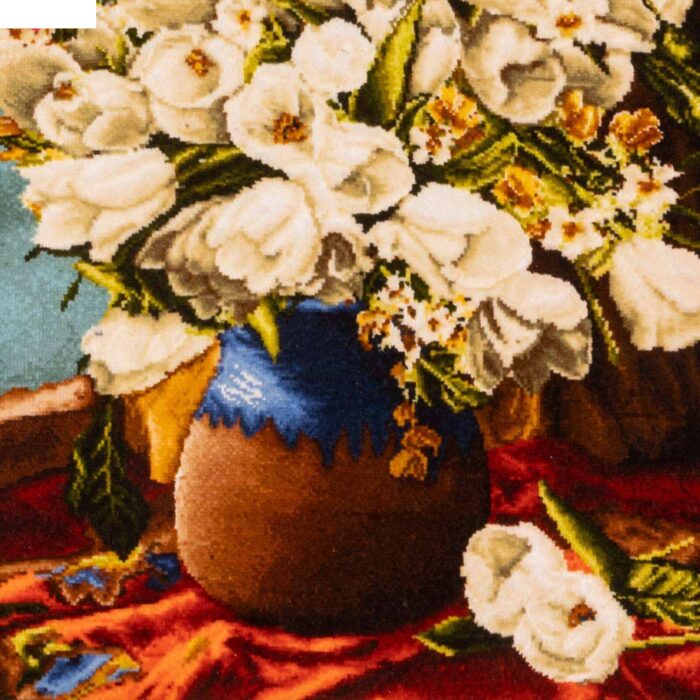 Handmade Pictorial Carpet, tulip flowers model in vase, code 902306