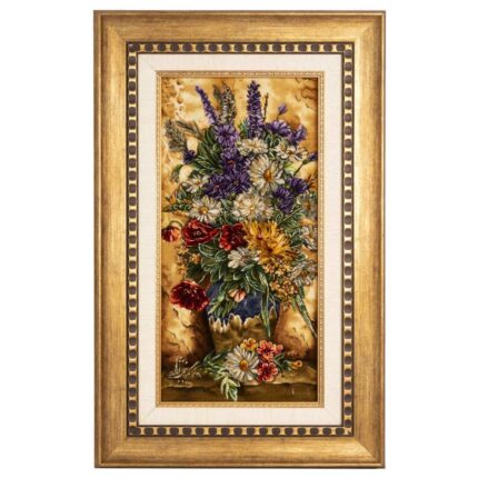 Handmade Pictorial Carpet, flower model in vase, code 902058