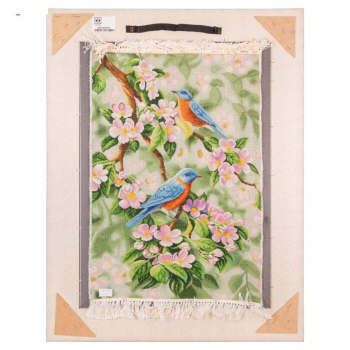 Handmade Pictorial Carpet, model of birds and spring flowers, code 902255