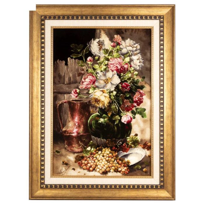 Handmade Pictorial Carpet, flower model in vase, code 902066