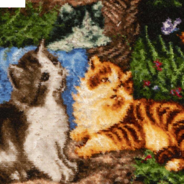 Handmade Pictorial Carpet, cats design, code 912027