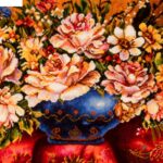 Handmade Pictorial Carpet, flower model in vase, code 902312