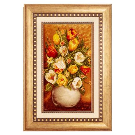 C Persia handmade carpet design of tulip flowers in vases code 901911