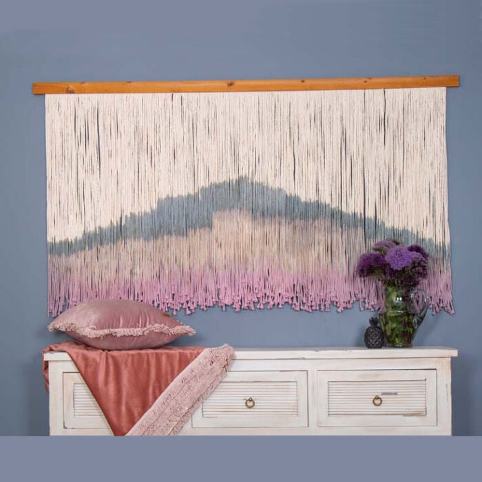 Pink avalanche Model , Hand Woven Macrame Wall Tapestry, Boho Art Decor - Custom Size