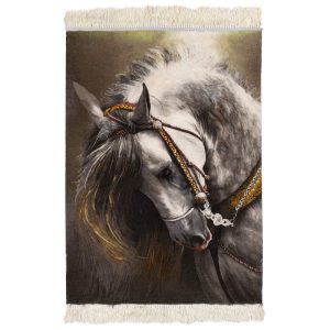 Handmade Carpet C Persia White Horse Head Model Code 793025