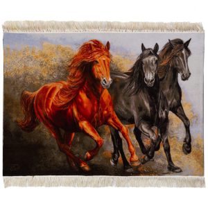Handmade carpet wall hanging Si Persia Horse herd model code 793016