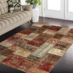 Collage of four-meter hand-woven carpet, embroidered model, code 676r