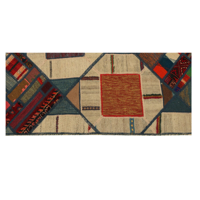 Collage of three-meter hand-woven kilim, embroidered model, code g557340