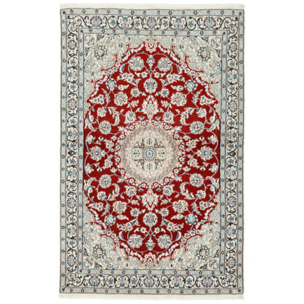 Two-meter hand-woven carpet, Nain silk flower model, code n443083n
