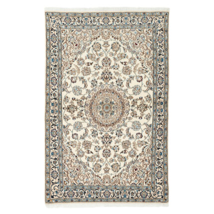Two-meter hand-woven carpet, Nain silk flower model, code n543057n