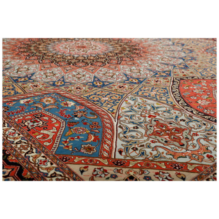 Nine-meter hand-woven carpet, weaving model, silk flower, Tabriz, dome map, code h10