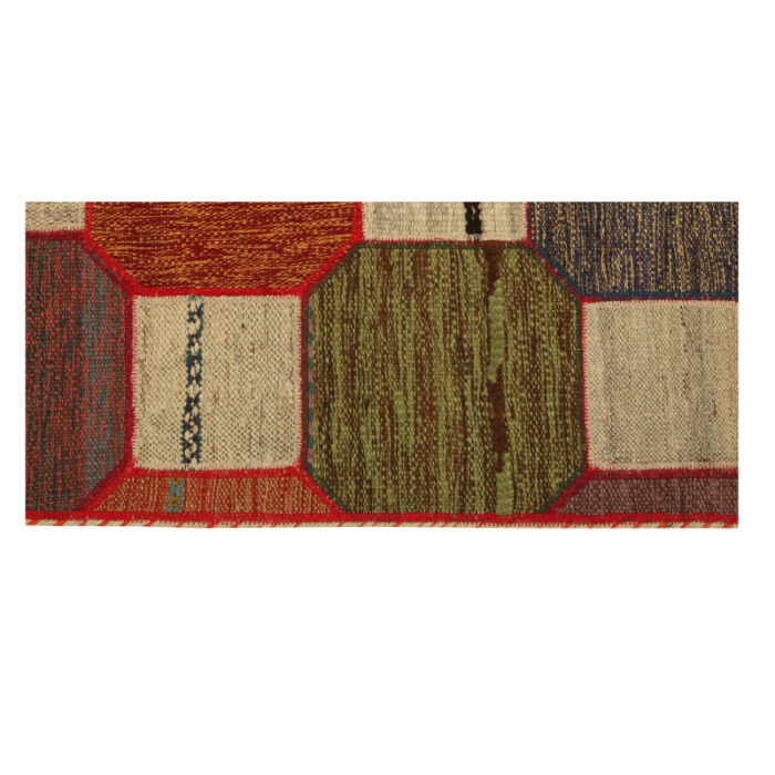 Collage of three-meter hand-woven kilim, embroidered model, code g557368