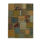 Collage of three-meter hand-woven kilim, embroidered model, code g557363